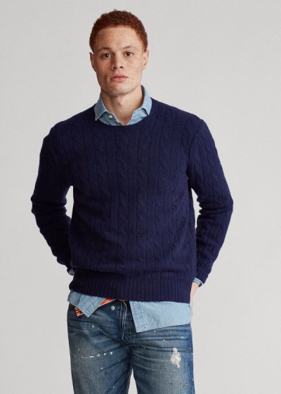 Men's Polo Ralph Lauren Cable-Knit Cashmere Sweater | 824613ZPC